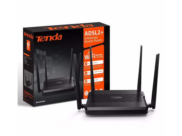 Tenda D305   Broadband CPE  N300 Blazing-fast & Stable ADSL2+ Modem Router