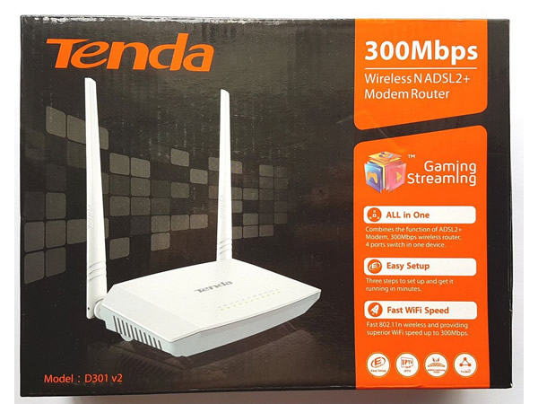 Tenda D301v2      Broadband CPE    Wireless N300 ADSL2+ Modem Router