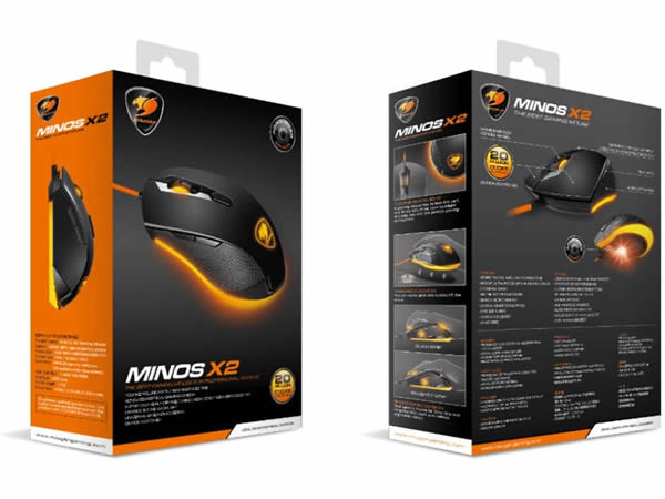 Cougar Minos X2 Wired USB óptico mouse para juegos con 3000 dpi