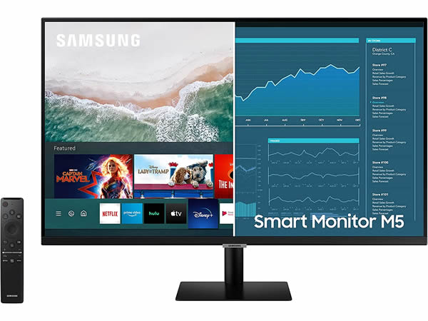 Samsung 27 pulg Smart Monitor with Mobile Connectivity  
