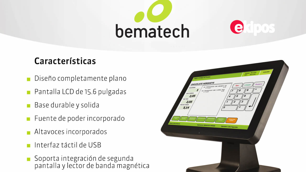 Monitor táctil Bematech LE1015-15 pulgadas - Link Tecnología 360
