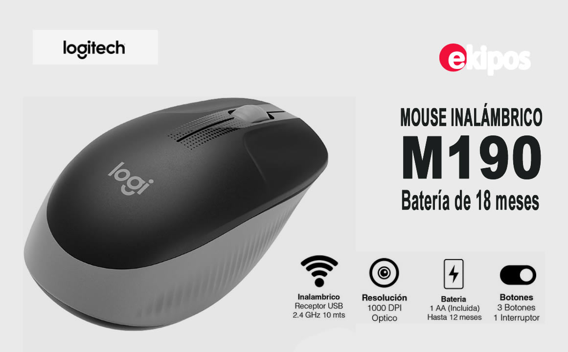 LOGITECH M190 RATÓN INALÁMBRICO DE TAMAÑO NORMAL