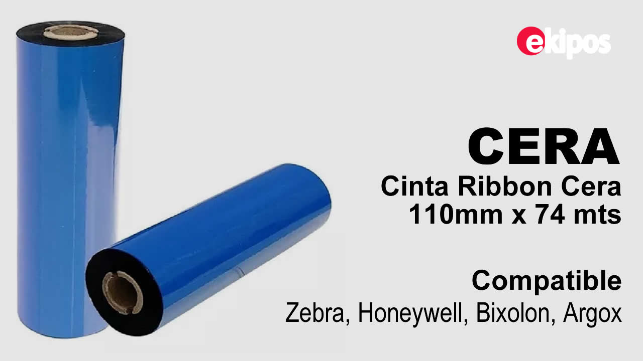 OEM Cinta RIBBON CERA 4.33 Pulg. (110mm) X 74mts. - ROLLO      