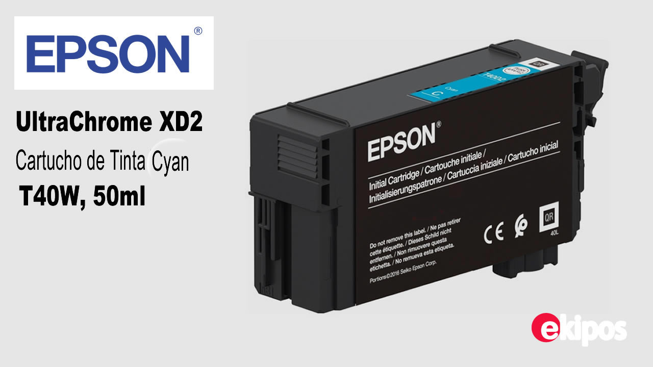 EPSON Cartucho de Tinta Cian Epson T40W de Alta Capacidad, 50ml