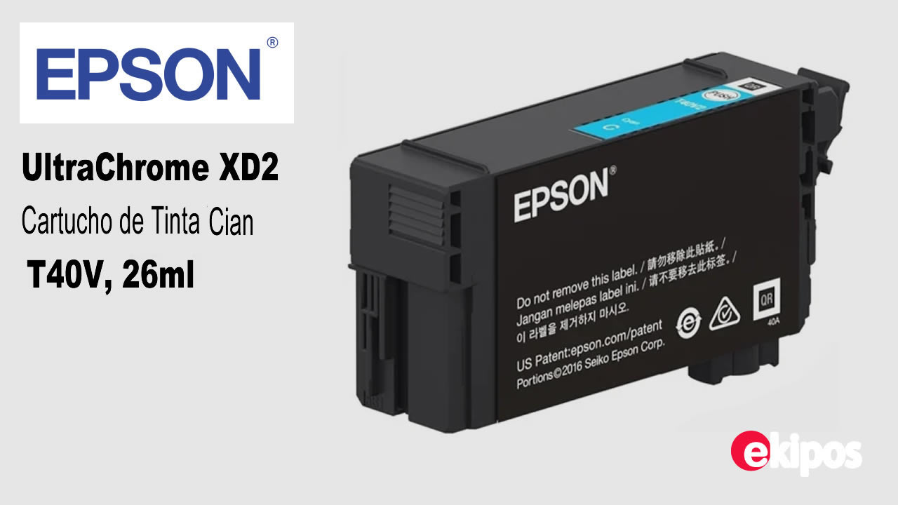 EPSON Cartucho de Tinta Cian T40V, 26ml 