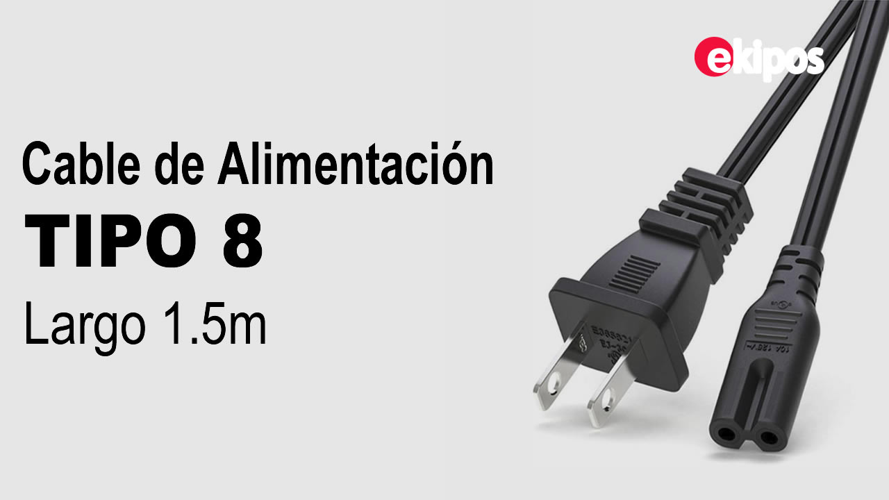 OEM Cable de Alimentación Tipo 8 Mellizo – 1.50 Metros 