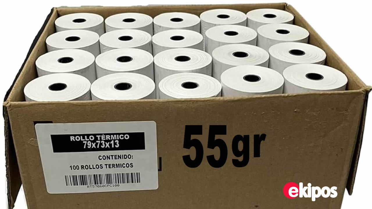 OEM Rollos de papel térmico en blanco 79x75x13  55gr - Caja de 100 Unid.                