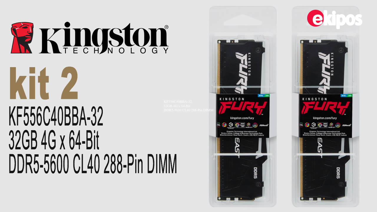KINGSTON KF556C40BBA-32 32GB  DDR5 5600 MHz.  KIT 2 Und.          