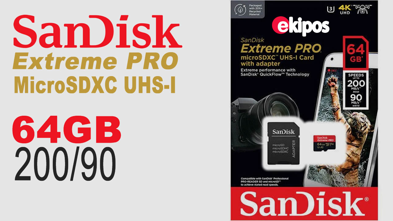 SanDisk xtreme Pro Micro SDXC 64GB 200/90