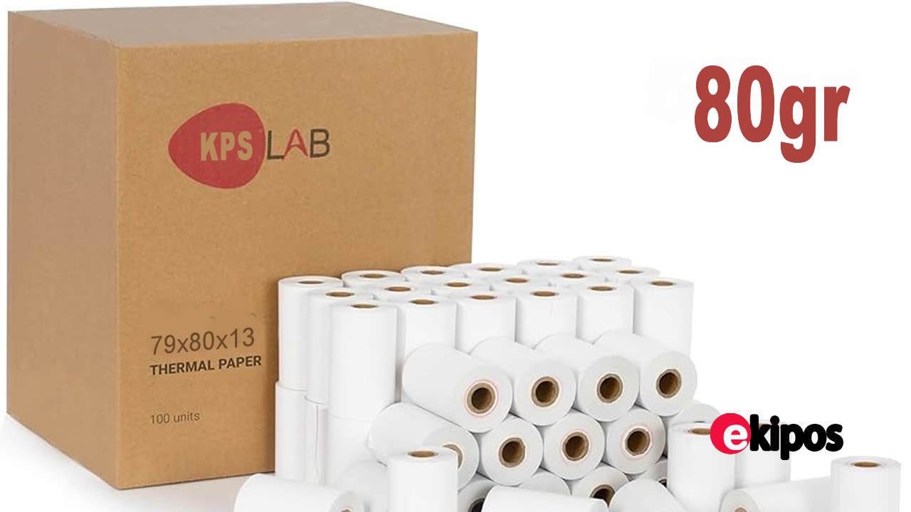 OEM Rollos de papel térmico en blanco 79x80x13  80gr - Caja de 100 Unid.                      