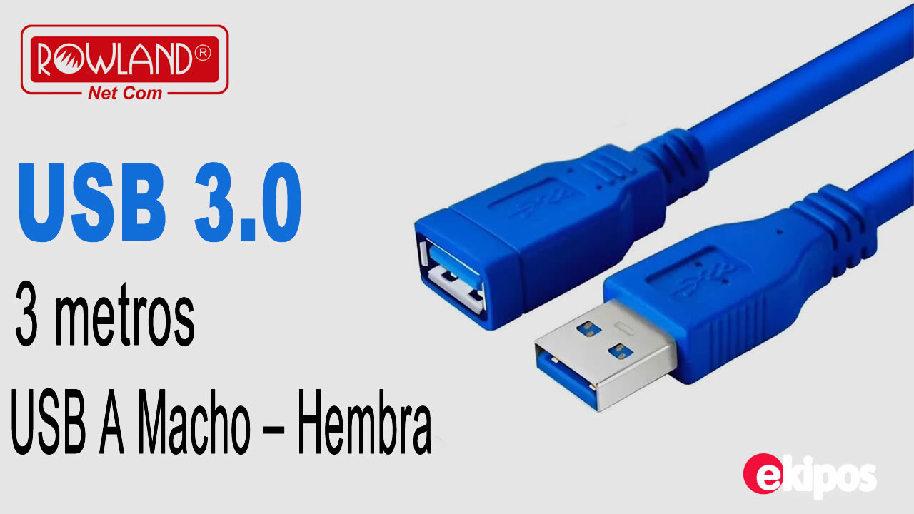 Rowland Cable de extinsión USB 3.0  3 Metros  - Macho Hembra  
