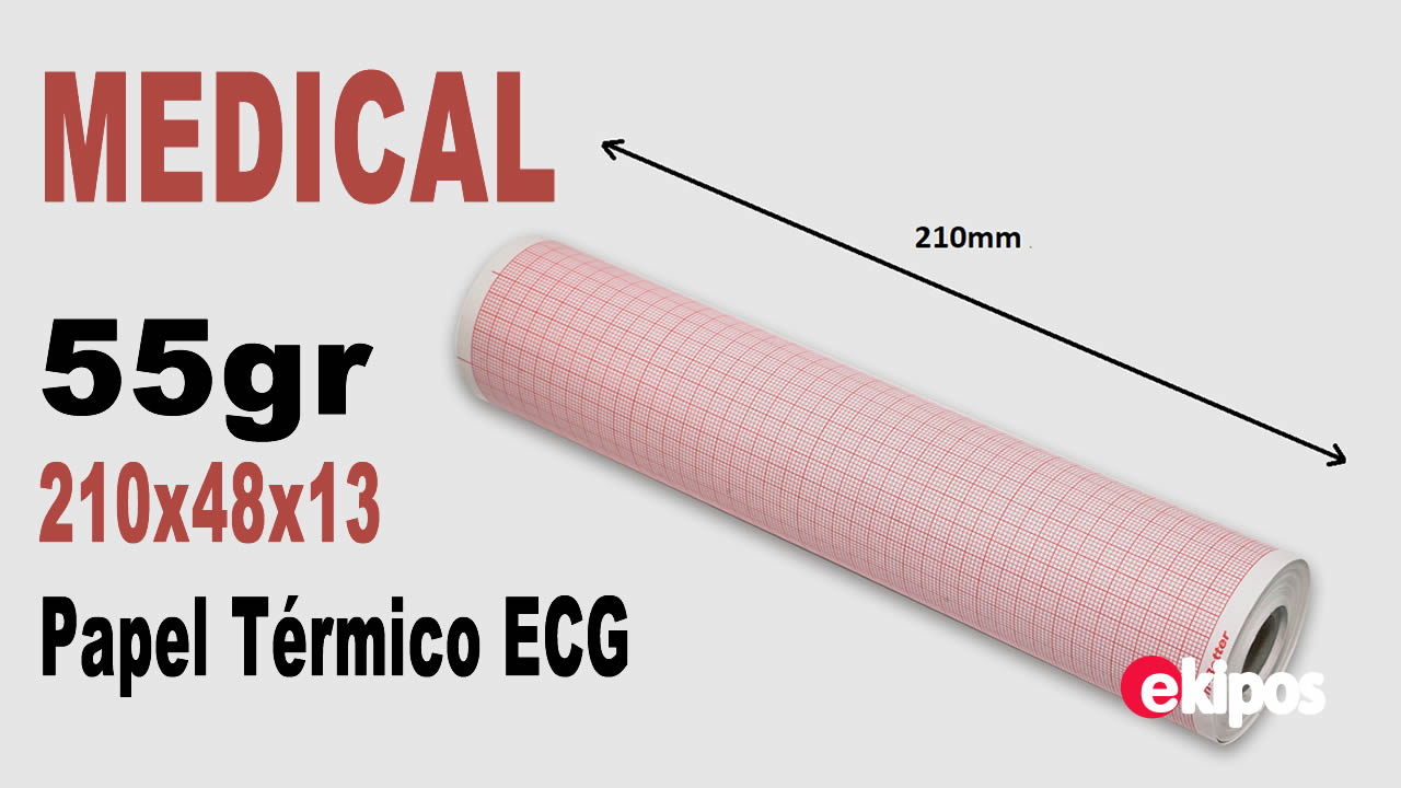 OEM Rollos de Papel Térmico para electrocardiogramas 210x48x13 55gr - Caja 100 Unid.            