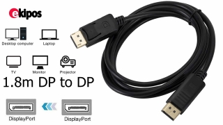 Rowland Cable de Cobre Ultra HD DP a DP Compatible con 8K @ 60Hz 4K @ 144Hz 32.4Gbps, HDP, HDCP (1.8M)  