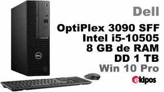 Dell OptiPlex 3090 SFF - Intel i5-10505 de 6 núcleos, 8 GB de RAM, disco duro de 1 TB (3.5), gráficos integrados, WiFi, Bluetooth, USB 3.2, - Windows 10 Pro      