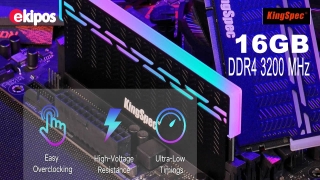  KingSpec Ram DDR4 de 16 GB 3200 MHz con disipador de calor RGB, RAM de memoria de computadora CL18 de 1.35 V 288 pines para PC de juegos 