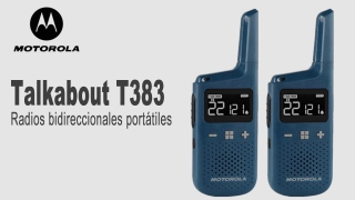 Motorola Solutions Radios bidireccionales portátiles FRS Talkabout T383, paquete de 2 walkie talkies, azul, 22 canales, 4 PTT, recargable 